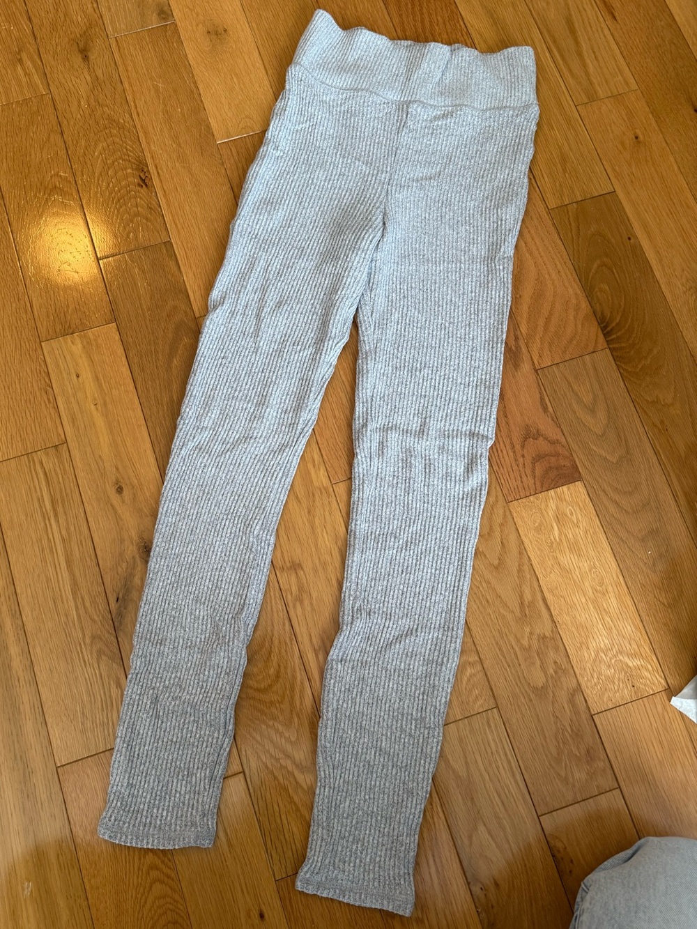 Abercrombie & Fitch Light Gray Ribbed Knit Joggers